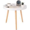 WOLTU Tavolino da Salotto Moderno in Legno Tavolino Basso Decorativo Comodino Piccolo Bianco Quercia 50 x 50 x 44 cm (LxPxH) TS143ws