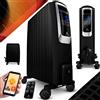 KESSER® Radiatore a olio con display digitale e telecomando Termosifone elettrico a risparmio energetico, timer, 4 livelli di calore, termostato, Nero, 8 strappare / 2000W