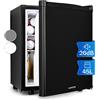 Klarstein Happy Hour Mini Frigo, Frigo Portatile da Camera, Frigorifero Piccolo Silenzioso da Ufficio, Mini Frigo Bar con Illuminazione Interna e Ripiani Rimovibili, Frigo Bar da Campeggio 6-18°C, 45L