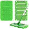 Dictien 10 Pièces Cuffietta Microfibra per Swiffer, 10 Pezzi Cuffietta in Microfibra per Swiffer, Straccio Lavapavimenti per Uso Umido e Secco,Panni Riutilizzabili microfibra (verde)