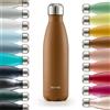 Blumtal® Borraccia termica acciaio inox Charles - borraccia termica 500 ml senza BPA - bottiglia termica a prova di perdite - borraccia 500 ml isolamento a doppia parete - borracce termiche - marrone