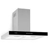 KLARSTEIN Darya - Cappa Aspirante a Parete, Classe A, 60 cm, Scarico: 310 m³/h, 2 Filtri Antigrasso in Alluminio, 67 dB, Acciaio Inox, Frontale in Vetro Acrilico Nero, Ricircolo Possibile, Argento