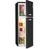 KLARSTEIN Audrey Retro - Frigo con Freezer Rétro, Frigorifero e Congelatore, Frigo, Capacità di Raffreddamento Variabile, Luce Interna, 41 dB di Rumorosità, Nero