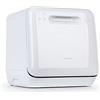KLARSTEIN Aquatica - Mini lavastoviglie, piccola lavastoviglie, CEE A, 125 kWh/anno, 2 posate, senza installazione, lavaggio a 360°, 3 programmi, controllo touch, conso acqua: 5 l, bianco
