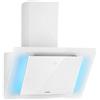 Klarstein Eleonora - Cappa Aspirante Inclinata, Capacità Aspirante: 426m³/h, Touch, Luce Ambiente RGB, 60dB, Ricircolo/Scarico, Luce LED, Filtro Antigrasso, 60cm, Bianco