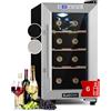 Klarstein Cantinetta Vino, Cantinetta Vino Refrigerata a Zona Singola per Interno/Esterni, Frigo Bar, Cantina Vino con Vetrina, Mini Bar con Protezione UV, Frigo Vino con Touch Pad 11-18°C 6 Bottiglie