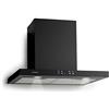 Klarstein Limelight Cappa da Cucina - Cappa Aspirante a Parete con 3 Velocità, Cappa a Muro, 600 m³/h, Schermo Digitale, Luce LED per Piano Cottura, 64 dB Larghezza 60 cm, Nero