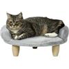 PawHut Divanetto Rialzato per Cani e Gatti con Rivestimento in Peluche, Divano per Cani Piccoli, Cuccia per Gatti e Aminali Domestici Sfoderabile con Schienale, 47x40x20 cm, Grigio