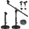 CAHAYA Supporto per Microfono da Tavolo Regolabile con 2 Diversi Clip Asta Microfono da Scrivania con Braccio Telescopico con Adattatore 3/8 a 5/8 CY0360