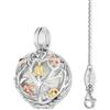 Engelsrufer Set di gioielli da donna - Ciondolo a forma di albero della vita con sfera sonora bianca e catenina a ancora, in argento sterling 925 rodiato, 40 + 3 cm, Argento sterling, Nessuna pietra
