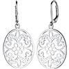 Elli Orecchini Donna Ornament Cut Out Floral in Argento Sterling 925, Argento (Silver)