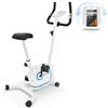 KLAR FIT Myon Cycle - Cyclette, Volano 12 kg, Cyclette da Camera con Trasmissione a Cinghia con SilentBelt, 8 Livelli, Cardiofrequenzimetro, Altezza Sella Regolabile, Supporto Tablet, Bianco