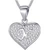MASADA Collana in Argento 925 - Ciondolo Lettera N a forma di cuore Iniziale con Pietre Zircone - Iniziali Nome per Donna Ragazza - Catena 46 cm Confezione Borsa in Velluto