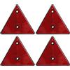 Qiping 4 x Catarifrangenti Triangolo per Rimorchio, Rosso Riflettore Triangolari Omologato con Fori di Montaggio per Auto, Roulotte, Furgoni, Camion, Mezzi Agricoli, Trattori