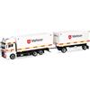 herpa Modellino camion MAN TGX GX autotreno casse mobili Malteser/Bad Reichenhall, miniatura scala 1:87, pezzo da collezione, Made in Germany, plastica