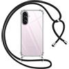 Pnakqil Cover per Samsung Galaxy A56 con Cordino, Trasparente Custodia con Laccio Tracolla Cellulare Girocollo Collana Protettiva per Samsung Galaxy A56 6.7, Nero