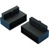WLGQ Adattatore USB 3.0 ad angolo retto di 90 gradi 19/20 pin maschio a femmina, prolunga connettore per scheda madre per una gestione semplificata dei cavi e assemblaggio semplice del PC (A+B)