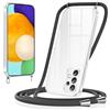Xiltlly Cover per Samsung Galaxy A52s 5G/A52 4G/5G con Cordino, Custodia con Laccio Collana Tracolla Trasparente Silicone TPU Bumper Antiurto Proteggere Protettiva Corda Case per Samsung A52s 5G, Nero