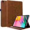 AsWant Lspcase Custodia Galaxy Tab A 10.1 Pollice 2019 Cover in Pelle Portafoglio Flip Stand Case con Porta Carte e Porta Penna per Samsung Galaxy Tab A 10.1 2019 SM-T510 SM-T515 Motif Floral Mandala Marrone