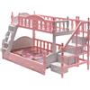SMELEYOU Letto a castello bambola per ragazze simulazione in miniatura in legno in culla simulazione grafica bambola da cartone animato con scale Regalo di compleanno per mobili per bambole in plastica