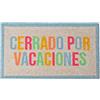 Fisura - Zerbino d'ingresso cerrado por vacaciones in fibra di cocco con base antiscivolo in PVC. Tappeto originale multicolore dipinto a mano. Dimensioni: 70 cm x 40 cm.