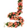 JUSTOYOU 2 ghirlande di rose artificiali bicolore da 7,8 piedi per appendere fiori di seta arancioni per decorazione murale per matrimoni all'aperto e interni (arancione, 13 teste)