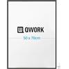 QWORK® Cornice Portafoto 50x70 cm in Alluminio - Nero Opaco - Vetro Acrilico Antigraffio