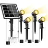 MEIHUA Faretti Solari Esterno 2700K Bianco Caldo IP66 Impermeabile Faretto Solare 5000mAh 3 Luminosità 3 Modalità Luce Solare Lampade Solari da Giardino per Cortile Patio Vialetto Halloween Natale