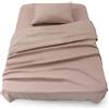 Blumtal Set lenzuola letto singolo 3pz - completo letto singolo certificato OEKO-TEX - lenzuolo con angoli 90x190x30cm + lenzuola singolo 160x275cm + federa cuscino 50x80cm in microfibra - in rosa