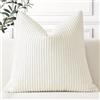 Artscope 1 Pezzi Federe per Cuscini in Velluto a Coste Elegante Copricuscini Decorativo per Domestica Soggiorno Camera da Letto Divano 60x60cm, Bianco Crema