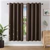 Joydeco Tende Oscuranti per Interni 2 Pezzi L 106 x A 158, Tende Termiche Isolanti con Occhielli per Soggiorno e Camera da Letto Moderne Blackout Curtains, Cioccolato