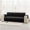 Homebliss Copridivano 2 Posti Impermeabile con Braccioli, Copridivano Antigraffio Gatto e Antimacchia, Copri Divano Reversibile, Nero
