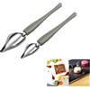 Shirene Cucchiaio Decorativo,2 Pezzi Decorazione Matita Cucchiai di Precisione Culinaria per Disegnare Salsa Pittura Cucchiaio da,Chef Art Pencil,Salsa in Acciaio Inox per Decorare Piatti Torta Dessert