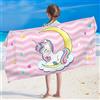 LXTOPN Telo da spiaggia con unicorno, in microfibra, per ragazze, 80 x 160 cm, ad asciugatura rapida, da viaggio, da nuoto, per bambini e adulti (80 x 160 cm, unicorno rosa B)
