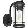 qfzwj Applique da esterno in acciaio inox nero, lampada da parete antracite, lampada da esterno impermeabile IP44, attacco E27, max 60W