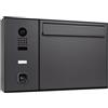 ekey Hello Cassetta delle lettere con DoorBird D1100E IP-videofono e ekey sLine Fingerprint - Smart cassetta delle lettere, apertura con dito, montaggio a parete, acciaio inox, grigio antracite opaco RAL