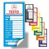 Mr Pubblicità - 105 Etichette Adesive per Tagliando Auto - 5x10 cm - PERSONALIZZATE con Logo e/o Testo - Multicolore - Ideali per Cambio Olio, Manutenzione e Officine - Adesione Forte (Azzurro)