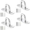 Gsrhzd Placca Occhiello Eye Piastra, 4 Pezzi M8 Piastra ad Occhiello in Acciaio Inox, Ganci di Fissaggio per Piastra con Gancio a Soffitto per Oggetti Appesi, Tende da Sole, Piastre di Copertura
