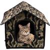 Wowlela Casetta per gatti per esterni, resistente all'inverno, impermeabile, resistente alle intemperie, con cuscino rimovibile, lavabile, per cani di piccola taglia, 35 x 38 x 38 cm