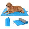 UNIKOME Cuccia Cane Grande per Interno e Esterno, Cuscino Cane Impermeabile, Facile da Lavare, Pieghevole, Resistente Materassino Cani/Gatto/Pet per Viaggi All'aperto (Blu+Grigio, 110x68cm)