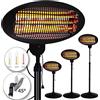 Monzana® Stufa Elettrica Fungo Riscaldante Infrarossi 3 Livelli di Calore 2000 Watt Interno Esterno