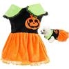 Opilroyn Costume da zucca per cani, gonna a camicia per cuccioli a tema festivo, vestiti per cani, gonna autunnale per cuccioli e animali domestici