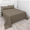 NARCISO - Trapuntino Matrimoniale Tinta Unita Ideale per la Mezza Stagione, Copriletto Leggero 260x270cm, Disponibile in Varie Colorazioni Uniche, Prodotto in Italia (Fango)