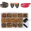 Cyrank 540 Set Strass Rivetti Borchie, 6mm Pelletteria Strass Colorati Rivetti Rapidi Borchie Bottoni Rivetti a Punta Per Abbigliamento, Borsa, Borse, Scarpe, Artigianato in Pelle