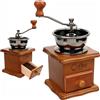 Retoo Macinacaffè manuale marrone retrò su legno con manovella, portatile, macinacaffè dal design antico, macinacaffè per chicchi di caffè, in acciaio inox