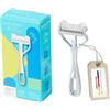 SHAVENT Compact 2.0 Rasoio compatto a testa oscillante, da donna, delicato e sicuro, per le gambe, per initmrasatura, bikini, senza plastica, metallo, sostenibile, durevole, made in DE