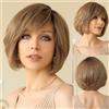 EMMOR Parrucca Lace-Front fatta a mano, Parrucca in Capelli Veri al 100% per Donne, Taglio Naturale Sfilato, Stile Ondulato e Diversi Stili per Donne Bianche - Ombre Biondo Cenere #.