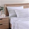 Tommy Bahama - Lenzuola regina, set di biancheria da letto in percalle di cotone, croccante e fresco, elegante decorazione per la casa (Kahanu Stripe Grey, Queen)