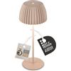 Briloner - Lampada da tavolo senza fili IP44 con bordo luminoso, touch dimmer, lampada da scrivania ricaricabile, abat-jour a batteria, lampada da comodino ricaricabile, 14,5x36,5 cm, beige