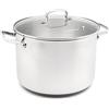 GreenChef Profile Plus Casseruola in Antiaderente Ceramica Sana in Acciaio Inox da 24 cm/7,6 litri con Coperchio in Vetro Temperato,Senza PFAS,Induzione,Resistente,Sicuro al Forno fino a 200˚C,Argento